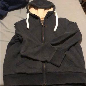 Men’s Navy blue fleece zip up hoodie